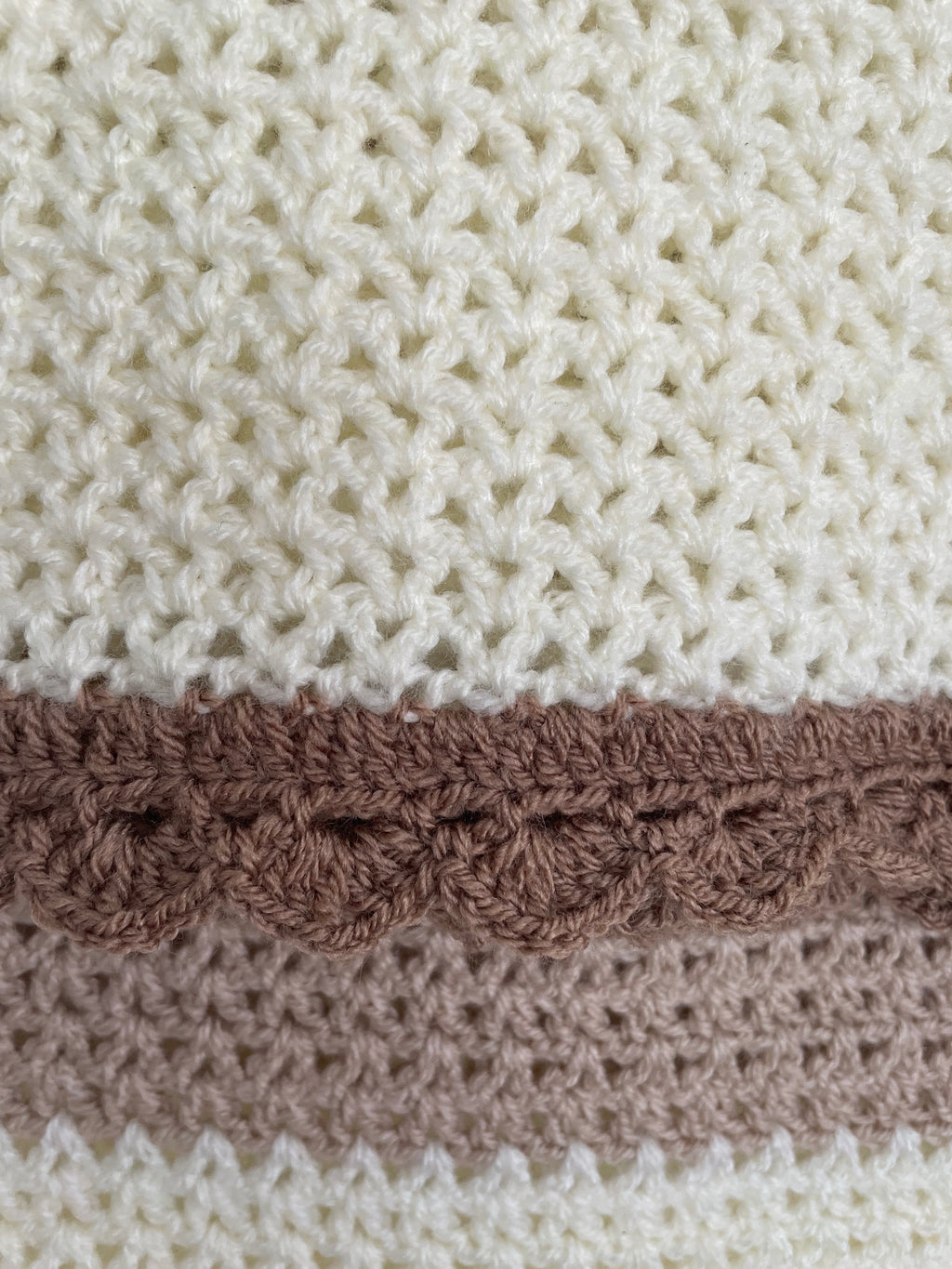 Handmade Crochet Blanket – Neutral Tones | Soft & Elegant Throw (120 x 80 cm)