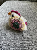 Handmade Crochet Chicken Bag Charm Key Ring